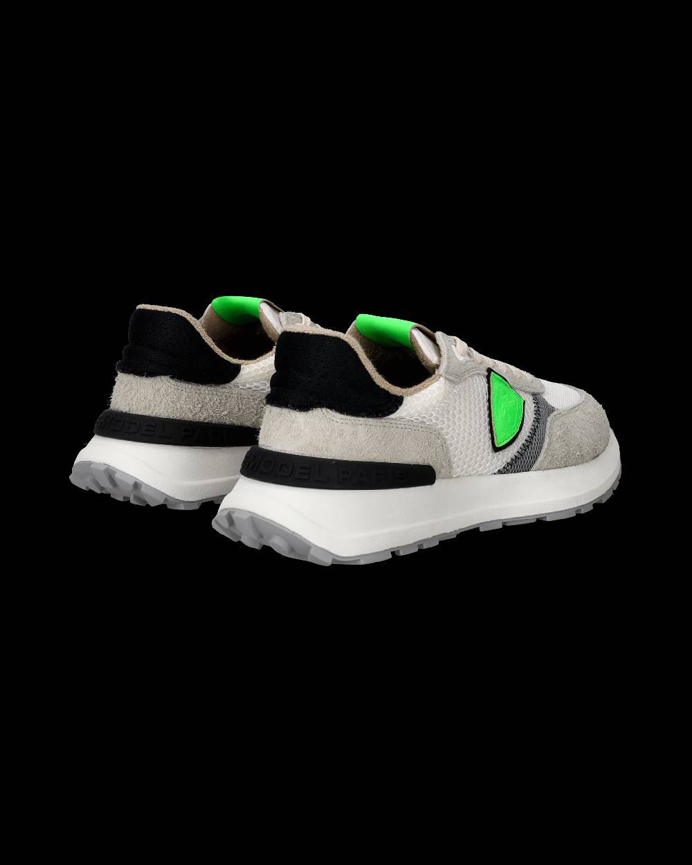 Philippe Model Sneakers Antibes da Uomo Bianche e Verdi in Tessuto Tecnico E Pelle Qualità