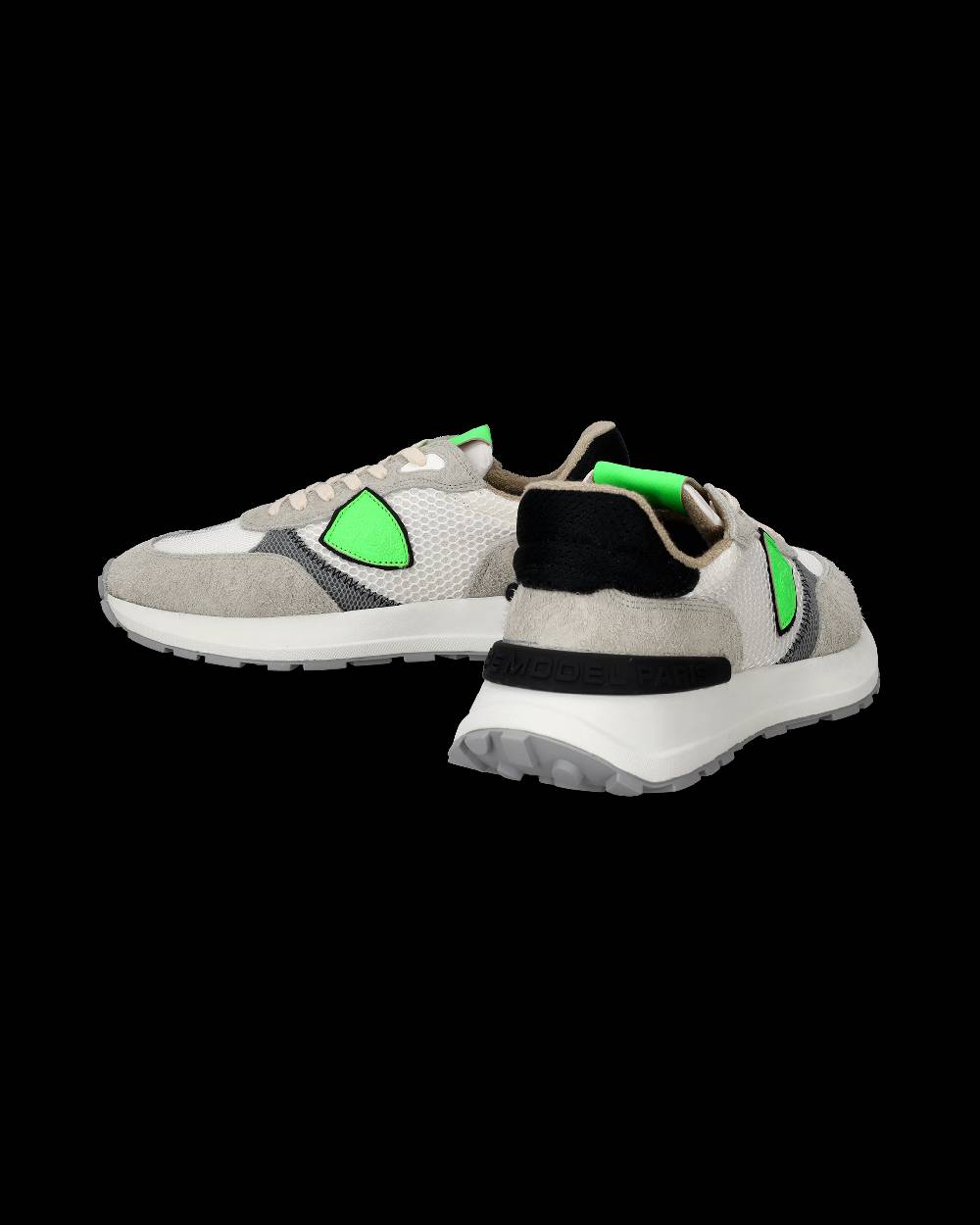 Philippe Model Sneakers Antibes da Uomo Bianche e Verdi in Tessuto Tecnico E Pelle Qualità