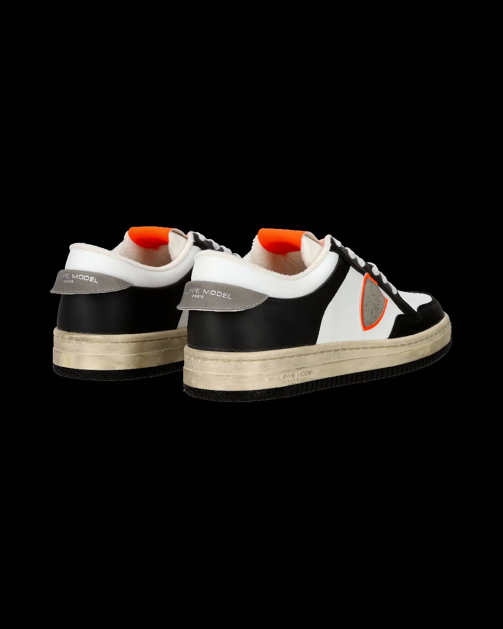 Philippe Model Sneaker streetwear Lyon da uomo in pelle riciclata - Nero e arancione Soddisfazione Garantita