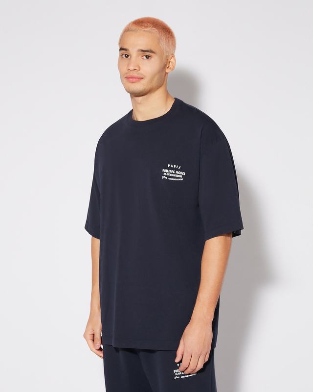 Philippe Model T-Shirt Maurice da Uomo Blu in Jersey Qualità Garantita