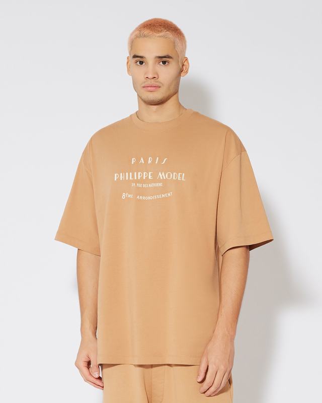 Philippe Model T-Shirt Maurice da Uomo Marrone in Jersey Negozi Online