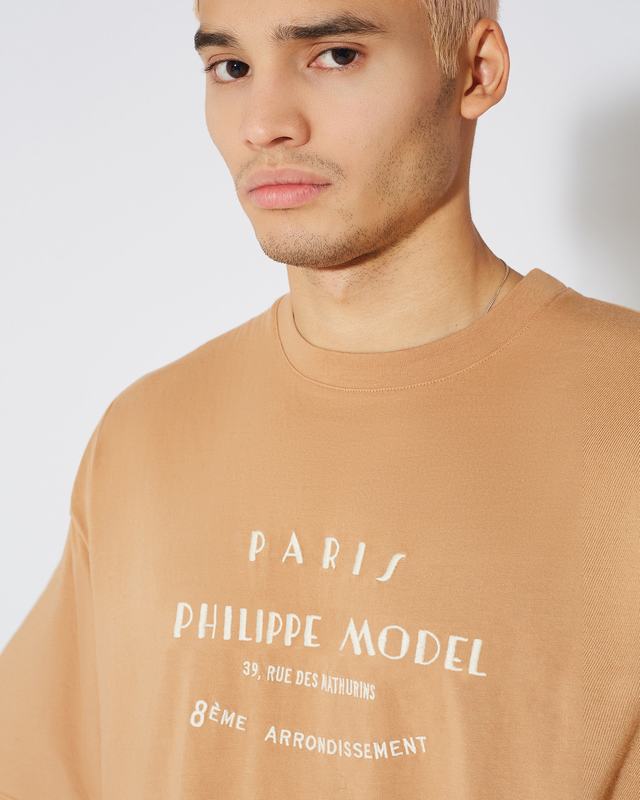 Philippe Model T-Shirt Maurice da Uomo Marrone in Jersey Negozi Online