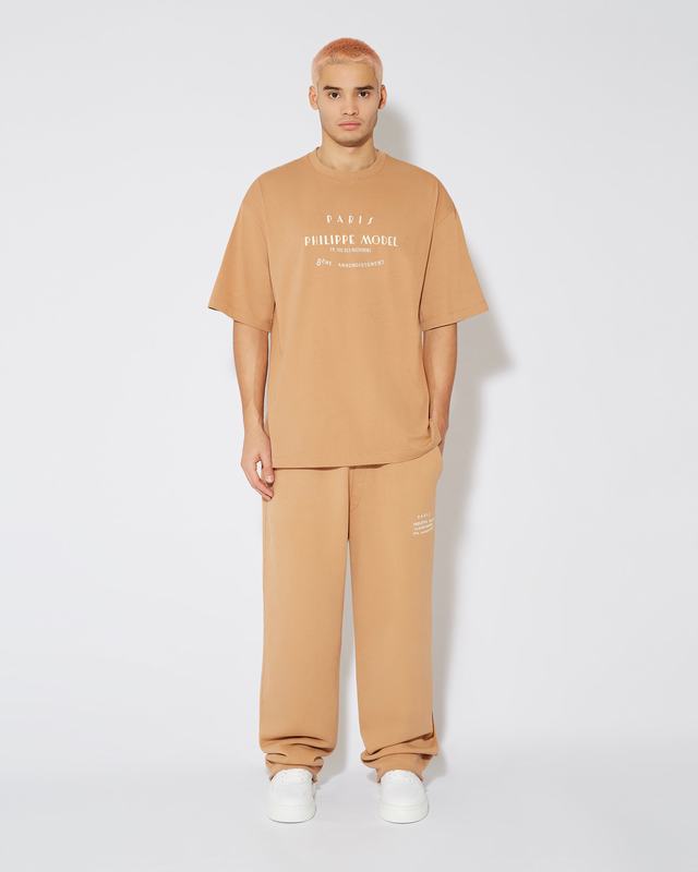 Philippe Model T-Shirt Maurice da Uomo Marrone in Jersey Negozi Online