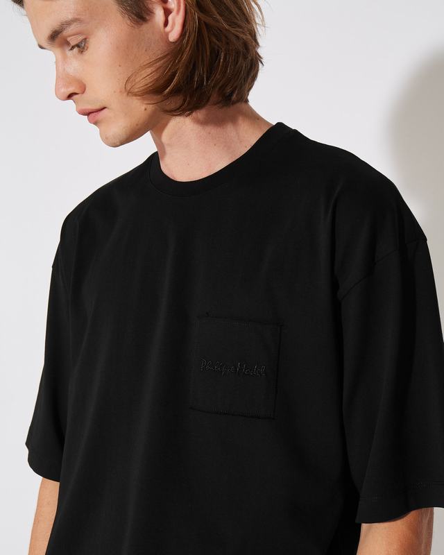 Philippe Model T-Shirt Maurice da Uomo Nera in Jersey Acquista Ora