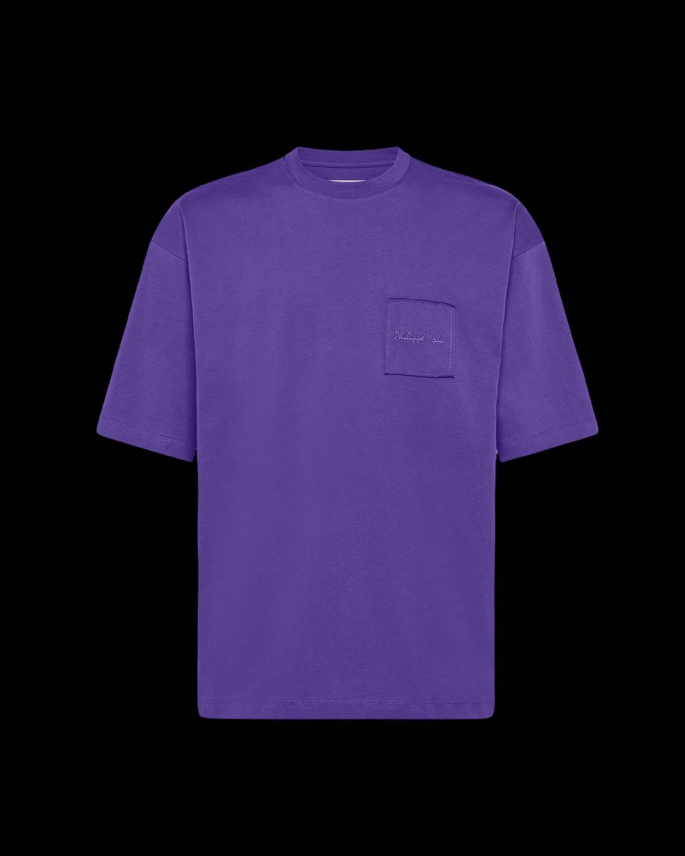Philippe Model T-Shirt Maurice da Uomo Viola in Jersey Shopping Online