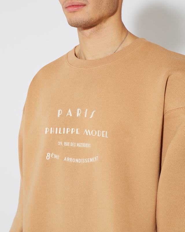 Philippe Model Felpa girocollo Benjamin da Uomo Marrone in Jersey Prezzo Ridotto