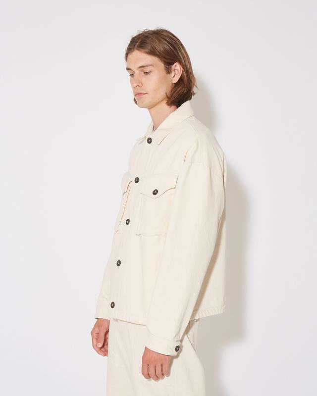 Philippe Model Giacca GERARD da Uomo Beige ecru in Bull Denim Presa