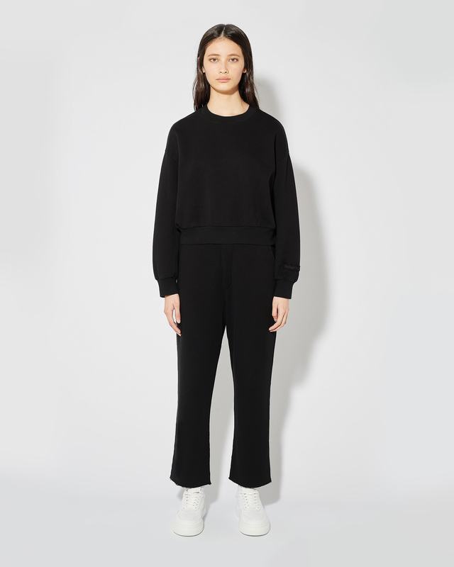 Philippe Model Felpa Cropped Beatrice da Donna Nera in Jersey In Vendita