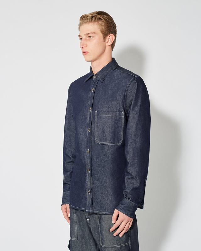 Philippe Model Denim Overshirt David da Uomo Blu in Denim Qualità