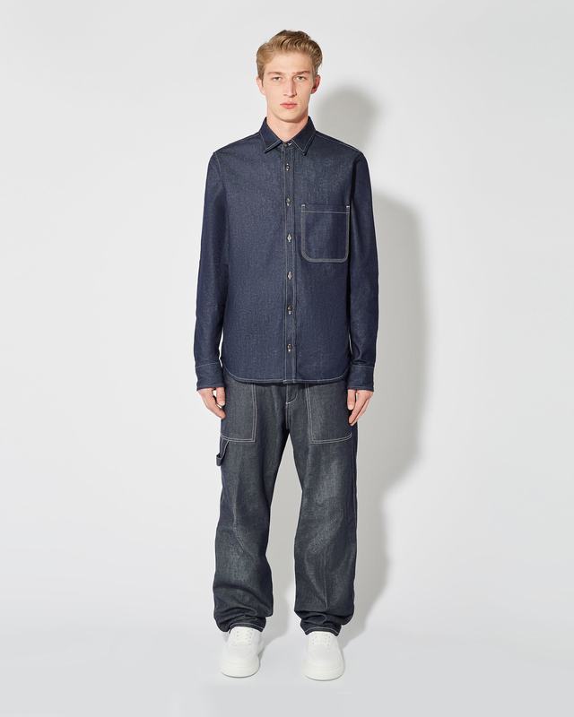 Philippe Model Denim Overshirt David da Uomo Blu in Denim Qualità