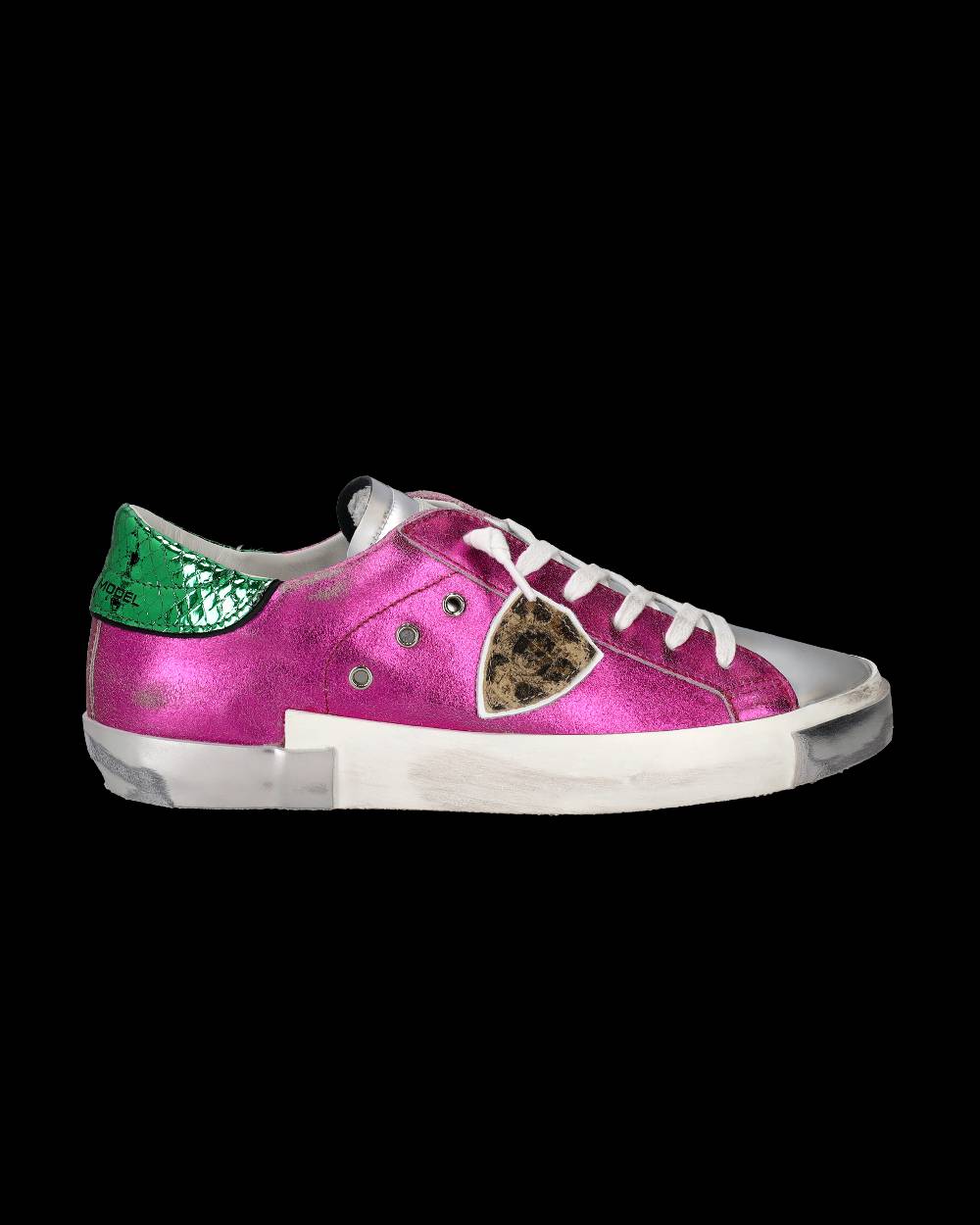 Philippe Model Sneakers Prsx da Donna Fucsia in Pelle Metal Acquista Ora