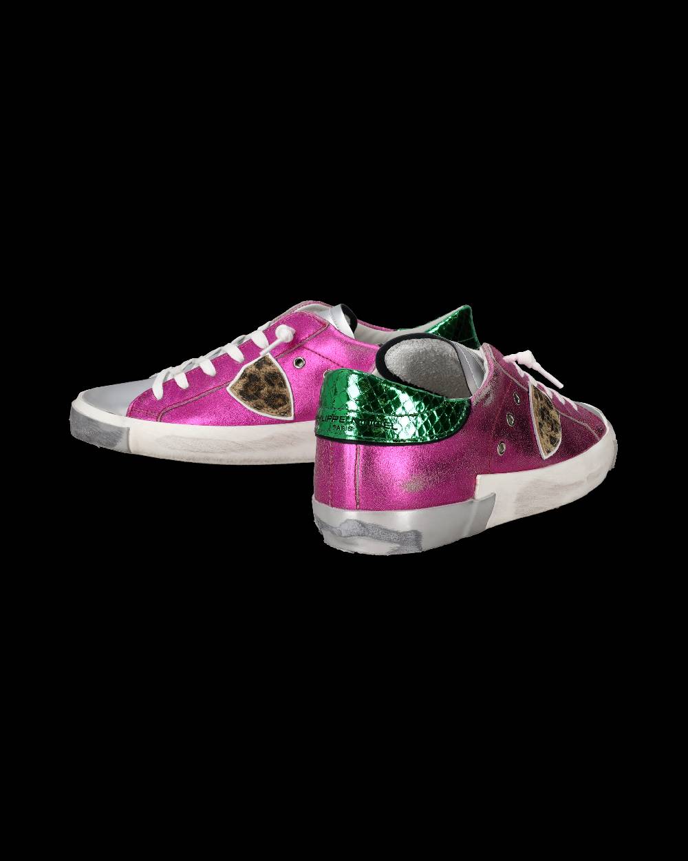 Philippe Model Sneakers Prsx da Donna Fucsia in Pelle Metal Acquista Ora