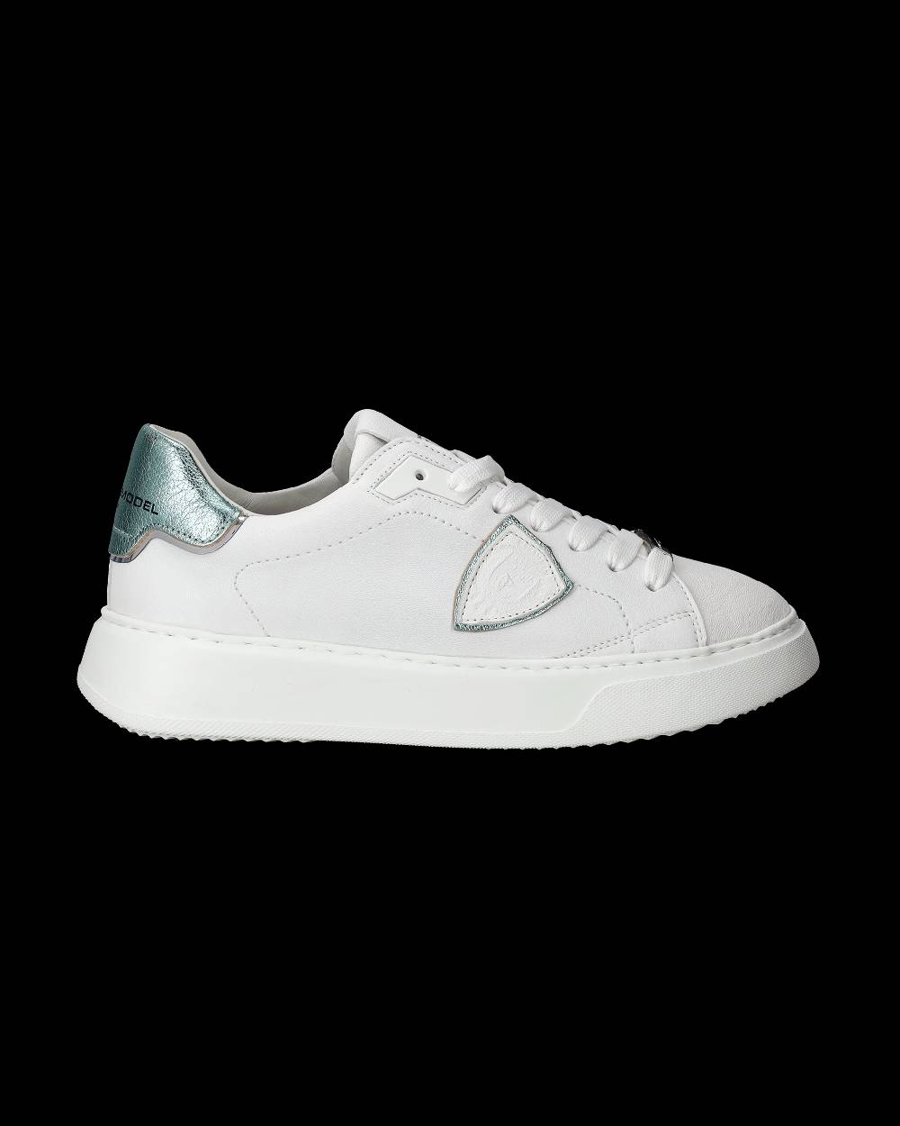 Philippe Model Sneakers Temple da Donna Bianche e Blu in Pelle Morbida Novità