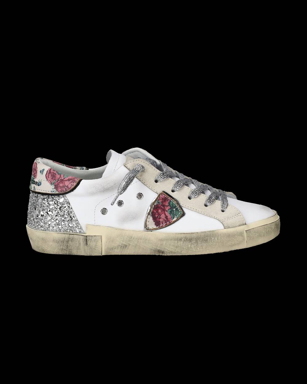 Philippe Model Sneakers Prsx da Donna Bianche e Argento in Pelle Sconto