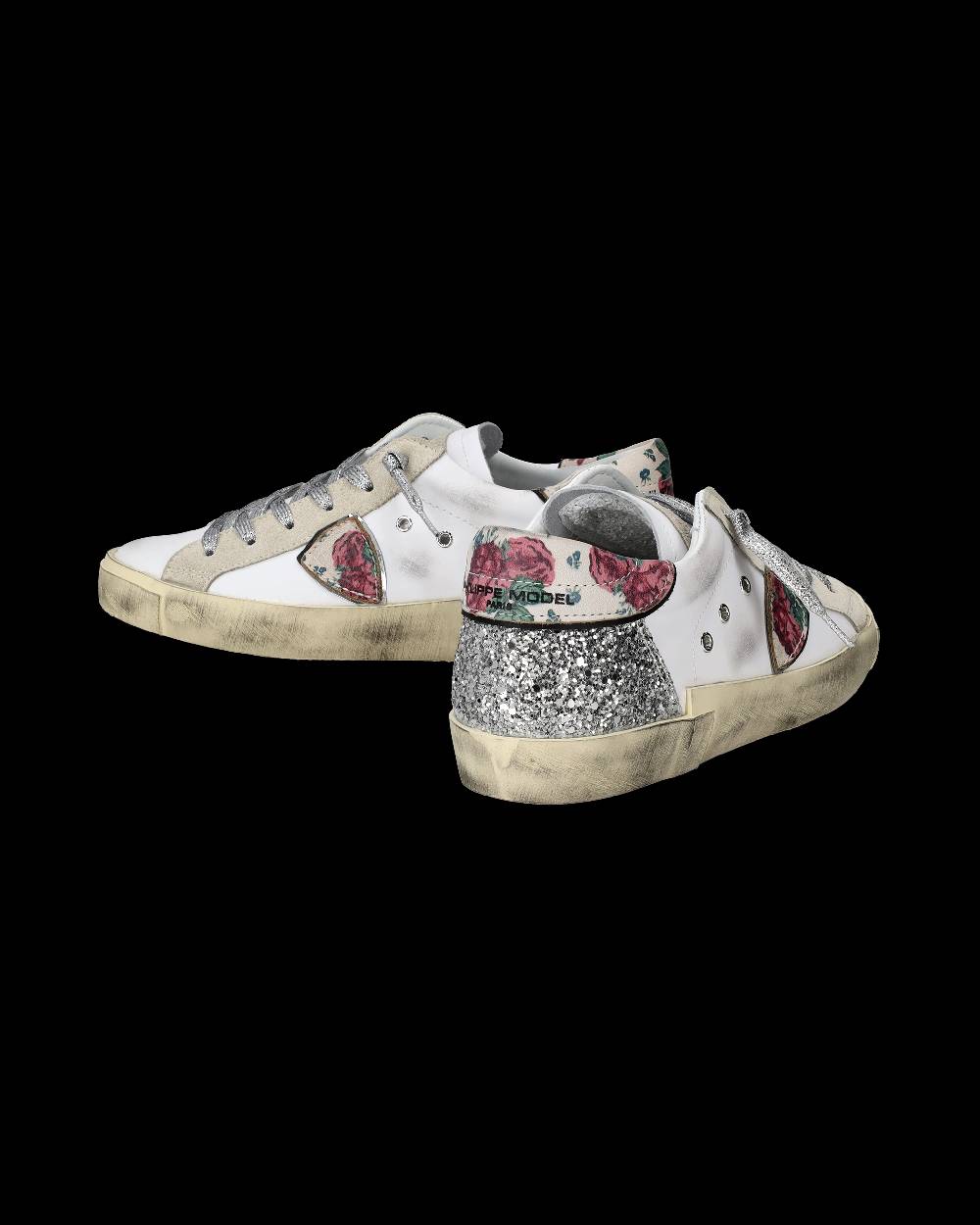 Philippe Model Sneakers Prsx da Donna Bianche e Argento in Pelle Sconto