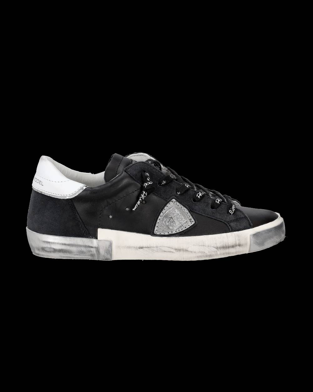 Philippe Model Sneaker bassa Prsx donna - nero e argento Saldi Di Fabbrica