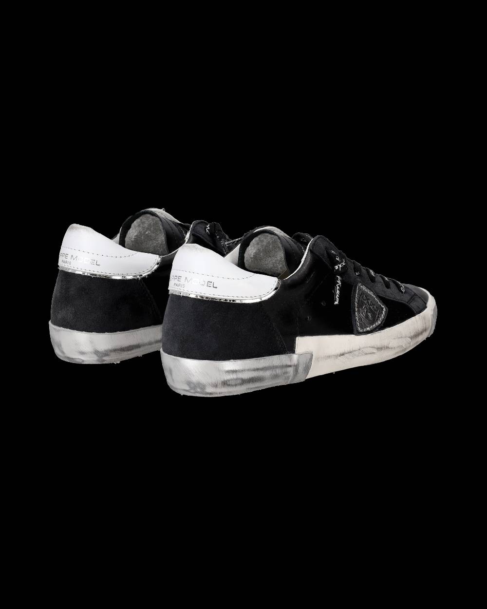Philippe Model Sneaker bassa Prsx donna - nero e argento Saldi Di Fabbrica