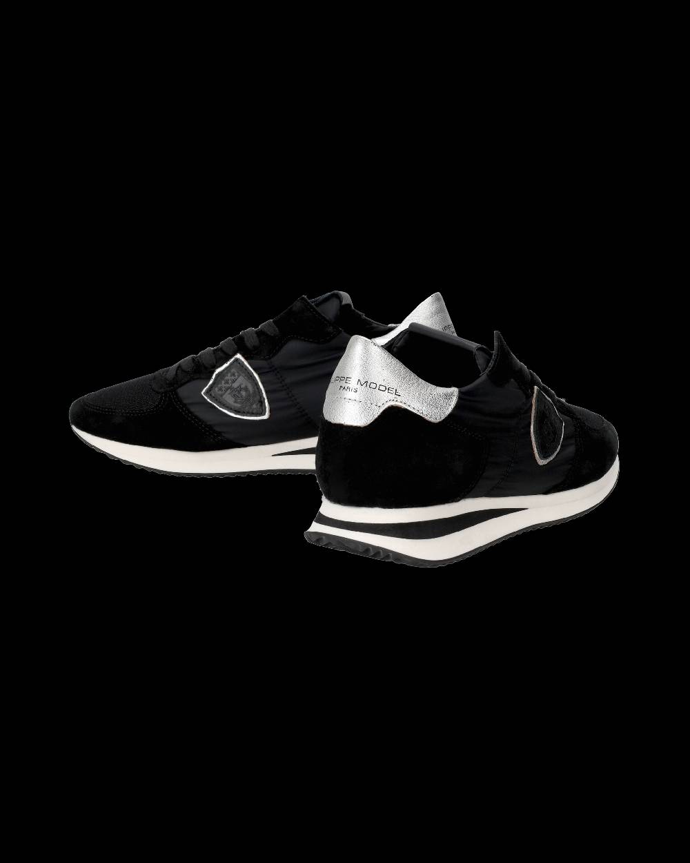 Philippe Model Snaker bassa Trpx donna - nero e argento Negozio