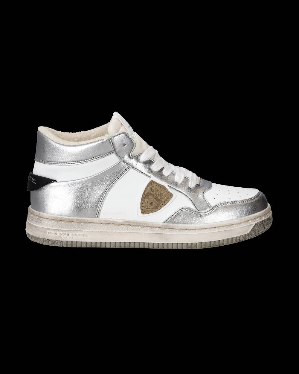 Philippe Model Sneaker mid rise Lyon donna - argento e bianco Offerta temporanea