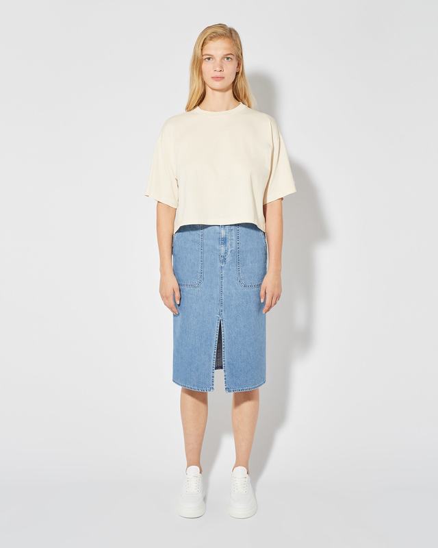 Philippe Model T-Shirt Cropped Marion da Donna Beige ecru in Jersey Sconti VIP