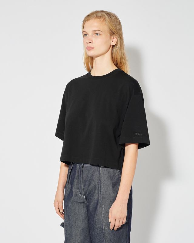 Philippe Model T-Shirt Cropped Marion da Donna Nera in Jersey Sconto