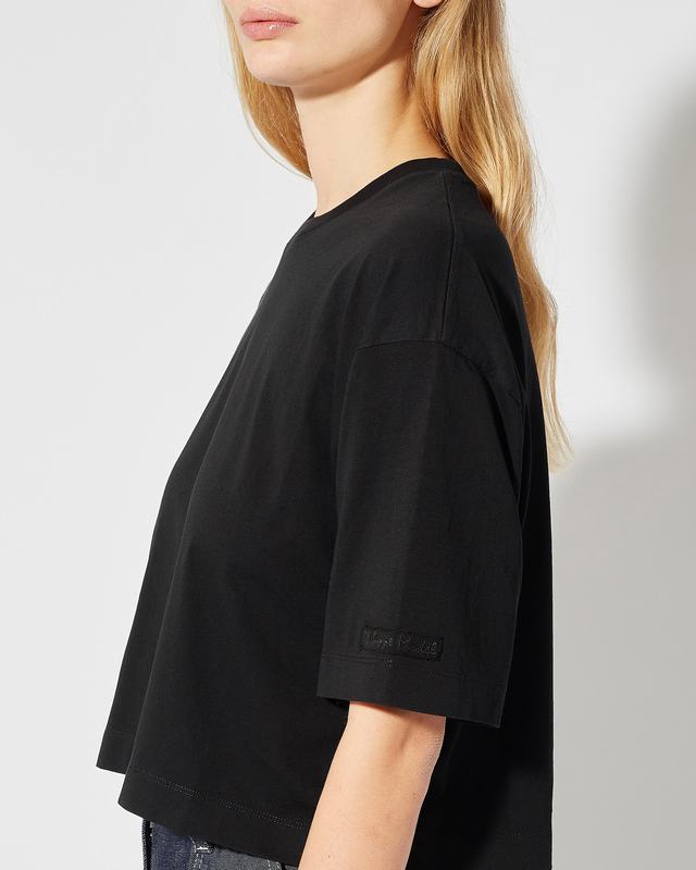 Philippe Model T-Shirt Cropped Marion da Donna Nera in Jersey Sconto