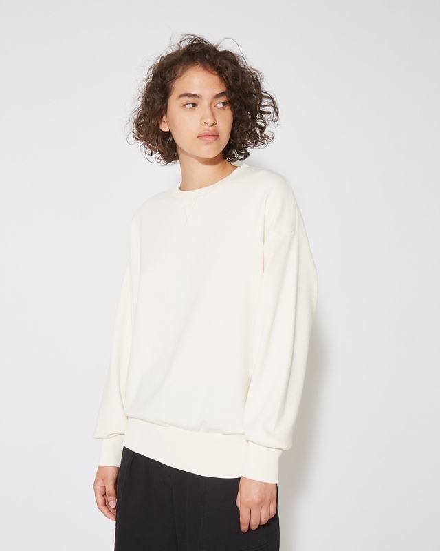 Philippe Model Felpa girocollo Brigitte da Donna Ecru in Pelle Offerta