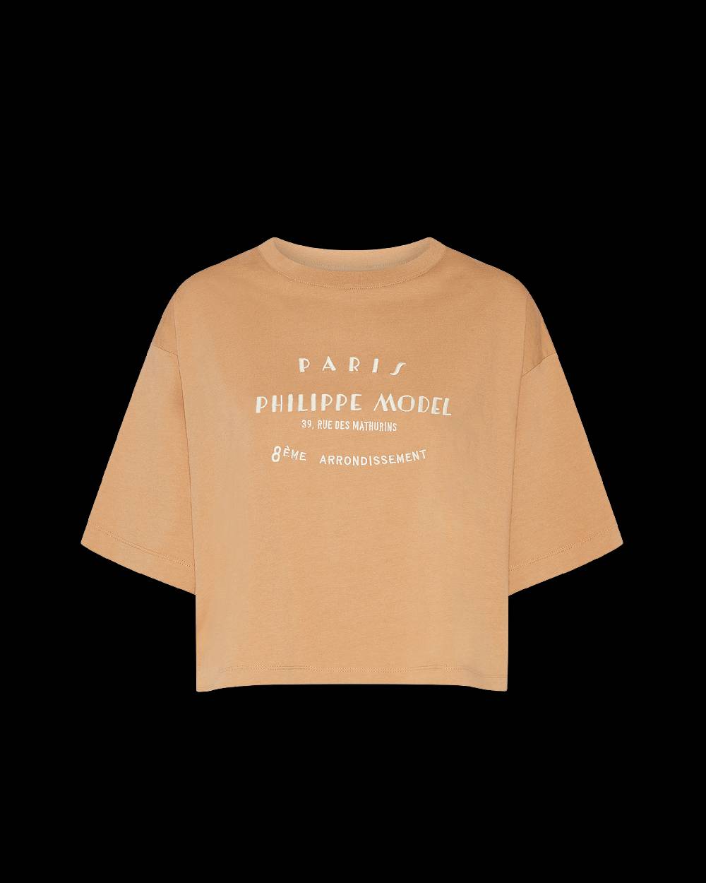 Philippe Model T-shirt cropped Marion da Donna Marrone in Jersey In Vendita