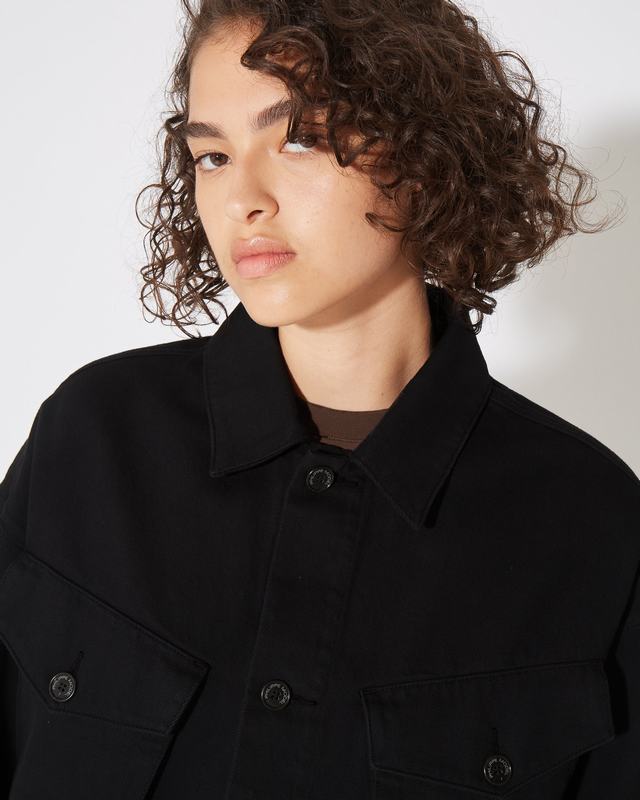 Philippe Model Giacca Nera Giselle da Donna in Bull Denim Moda