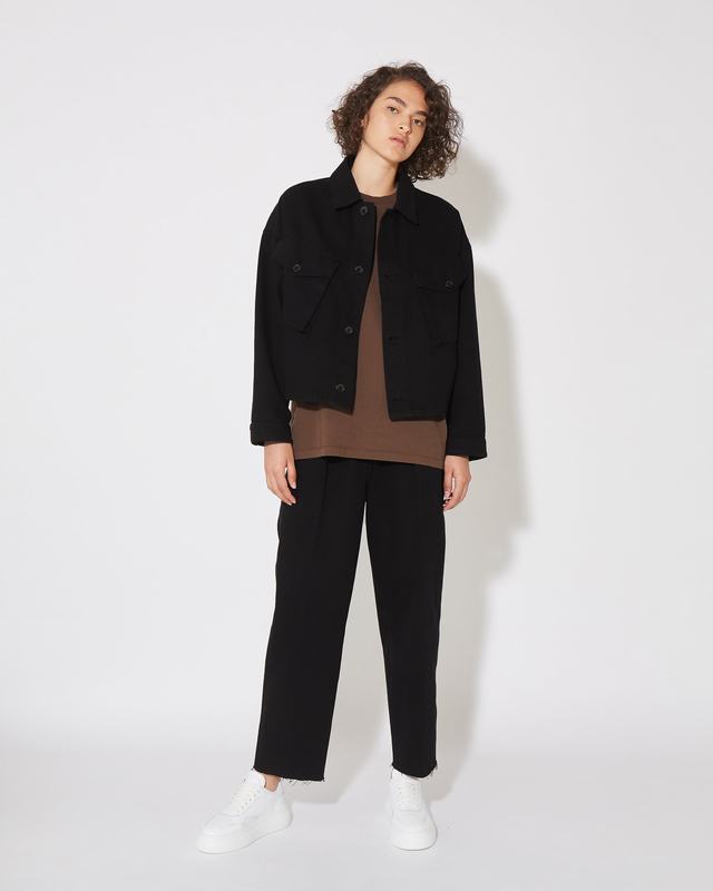 Philippe Model Giacca Nera Giselle da Donna in Bull Denim Moda