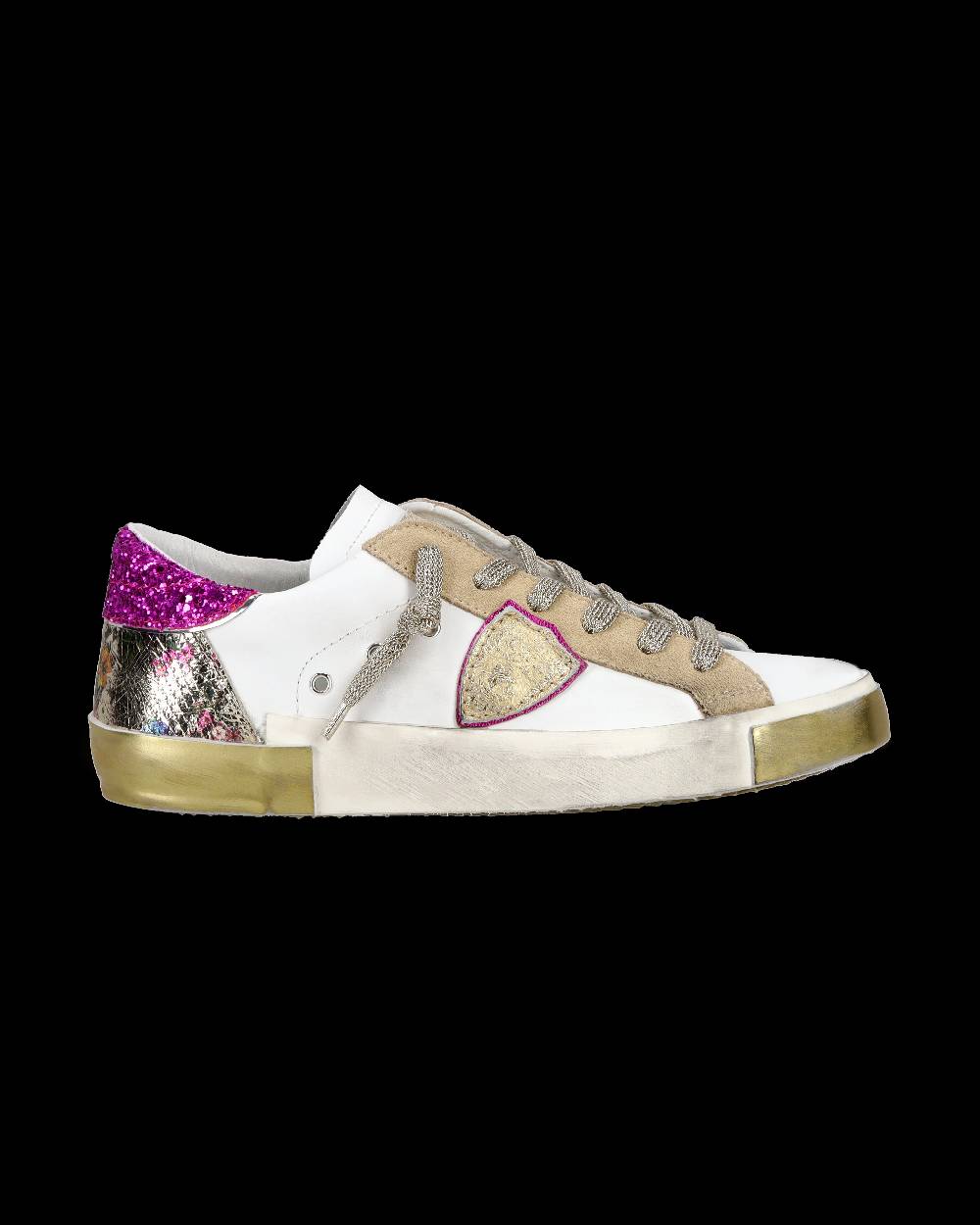 Philippe Model Sneaker casual Prsx da donna in pelle - Bianco e fucsia Promozione Limitata