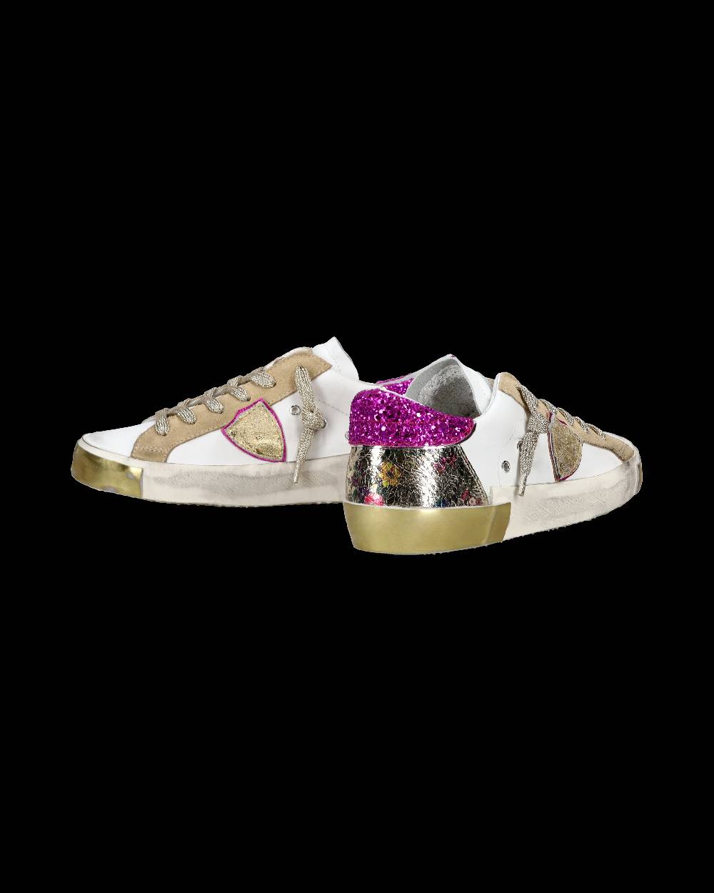Philippe Model Sneaker casual Prsx da donna in pelle - Bianco e fucsia Promozione Limitata