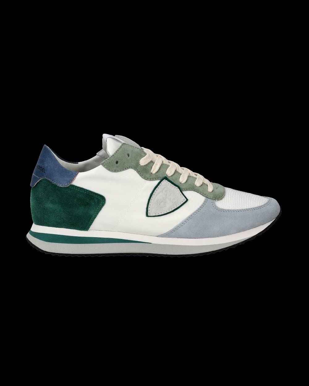 Philippe Model Sneakers Trpx da Uomo Bianche e Verdi in Tessuto Tecnico Sottocosto