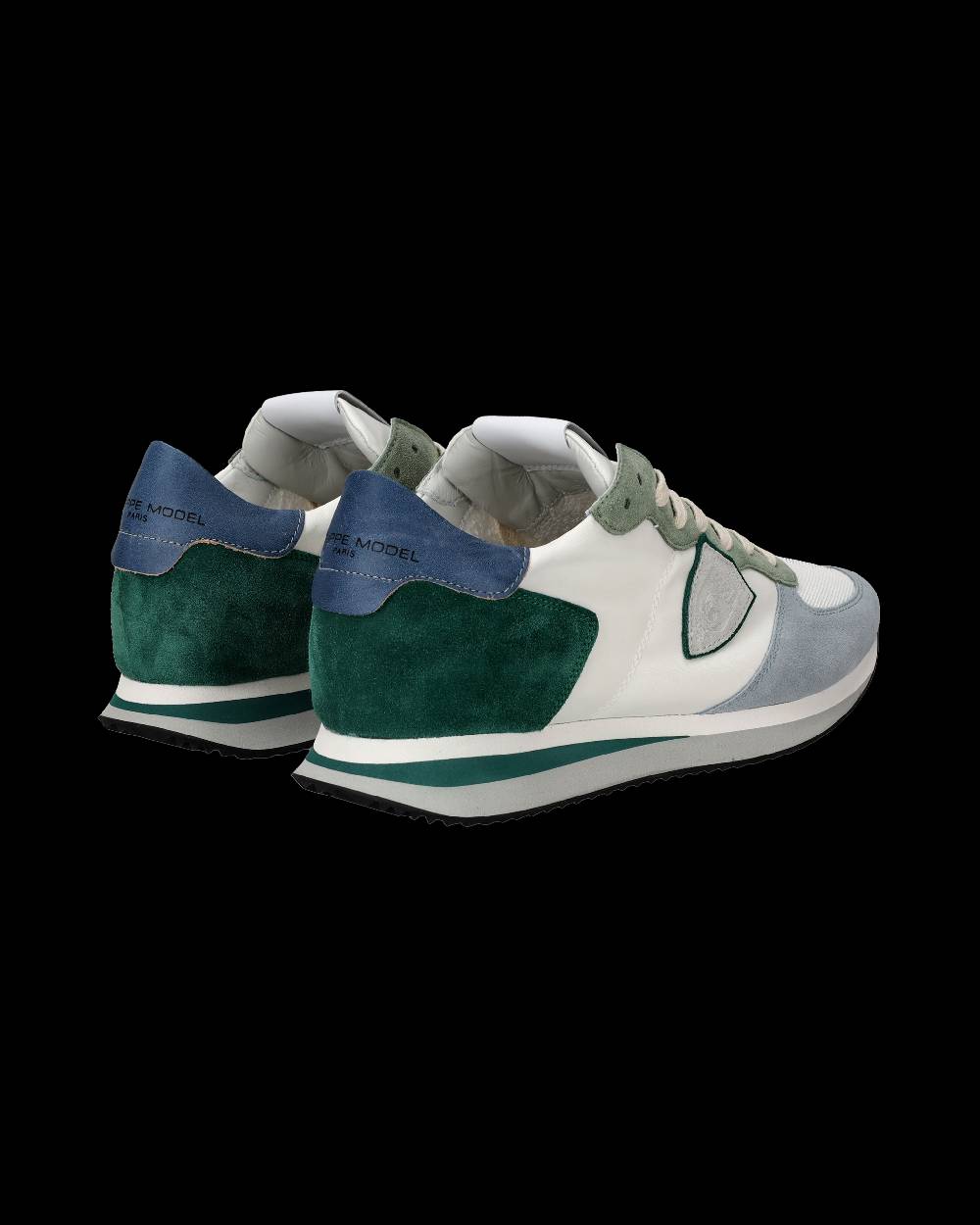 Philippe Model Sneakers Trpx da Uomo Bianche e Verdi in Tessuto Tecnico Sottocosto