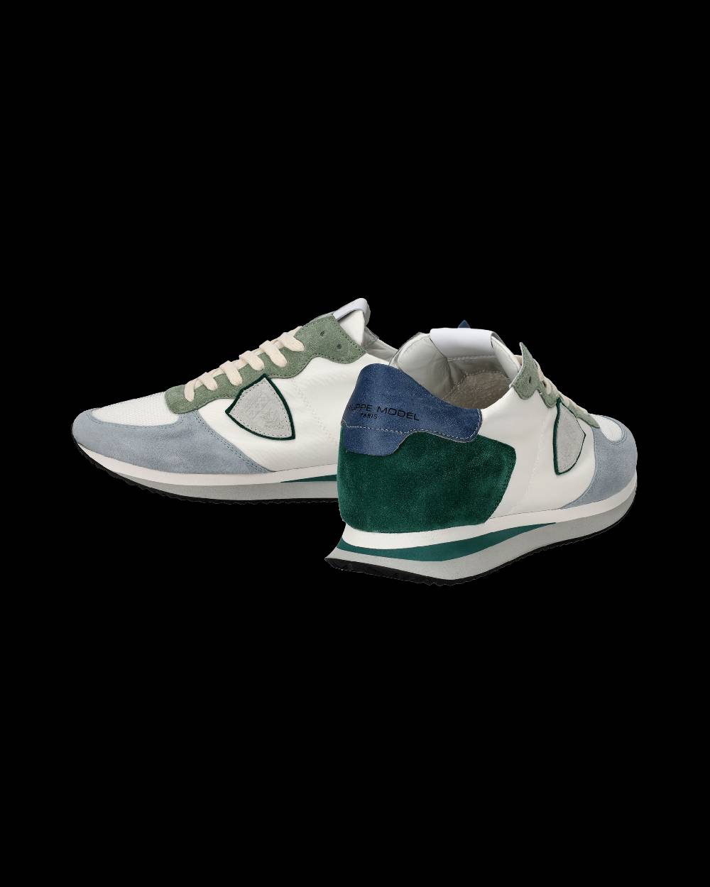 Philippe Model Sneakers Trpx da Uomo Bianche e Verdi in Tessuto Tecnico Sottocosto