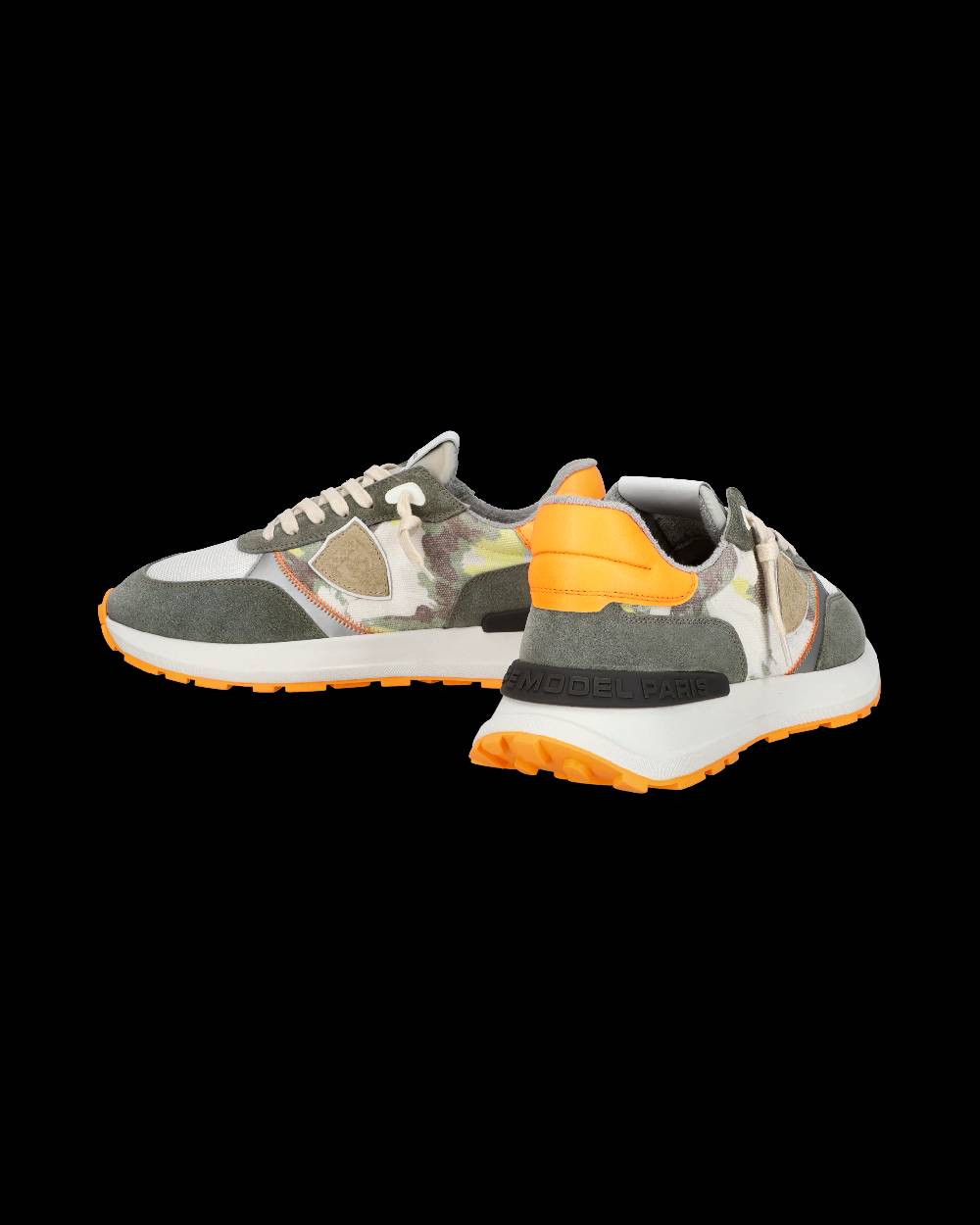 Philippe Model Sneaker sportive Antibes da uomo in tela stampata - Verde e arancione Novità