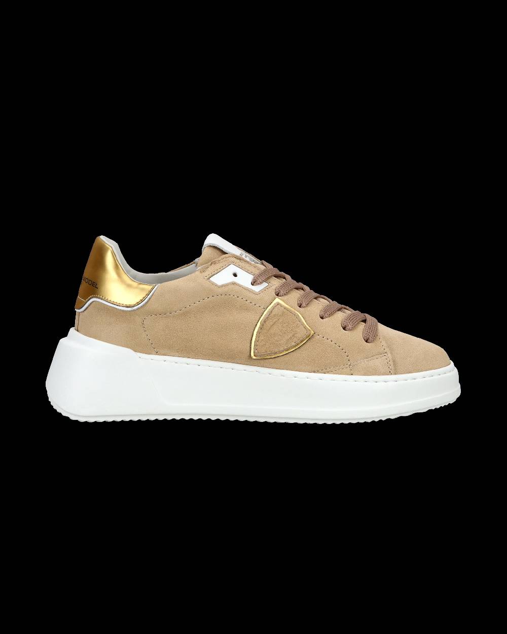 Philippe Model Sneaker casual Tres Temple da donna in pelle Nabuk - Beige Offerta