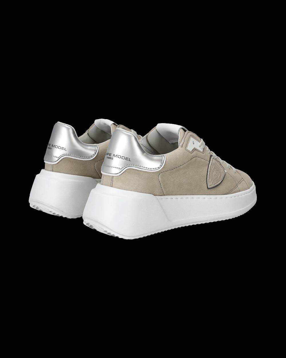 Philippe Model Sneaker basse Tres Temple donna - beige e argento Economico