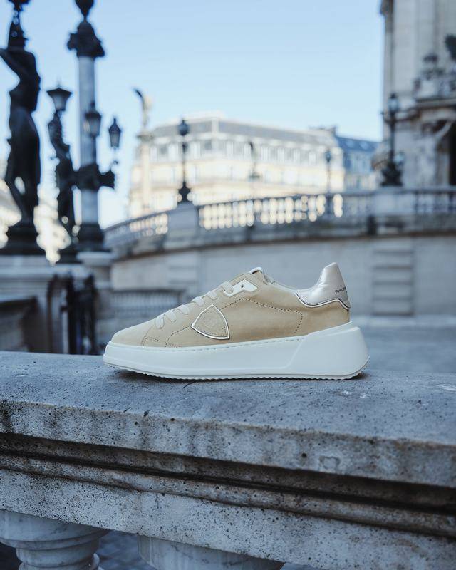Philippe Model Sneaker basse Tres Temple donna - beige e argento Economico