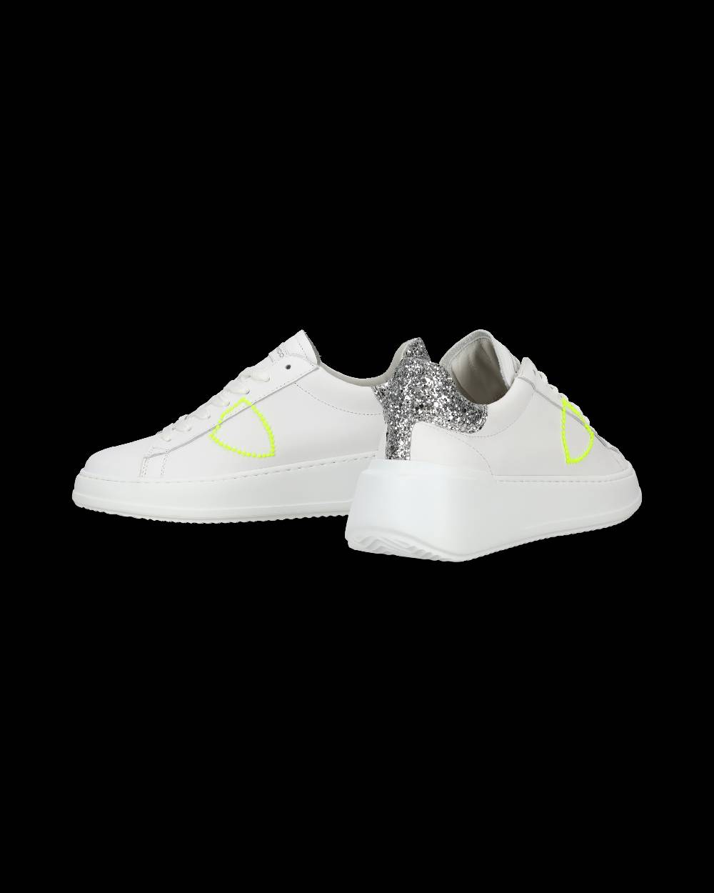 Philippe Model Sneaker casual Tres Temple da donna in pelle - Argento e bianco Saldi