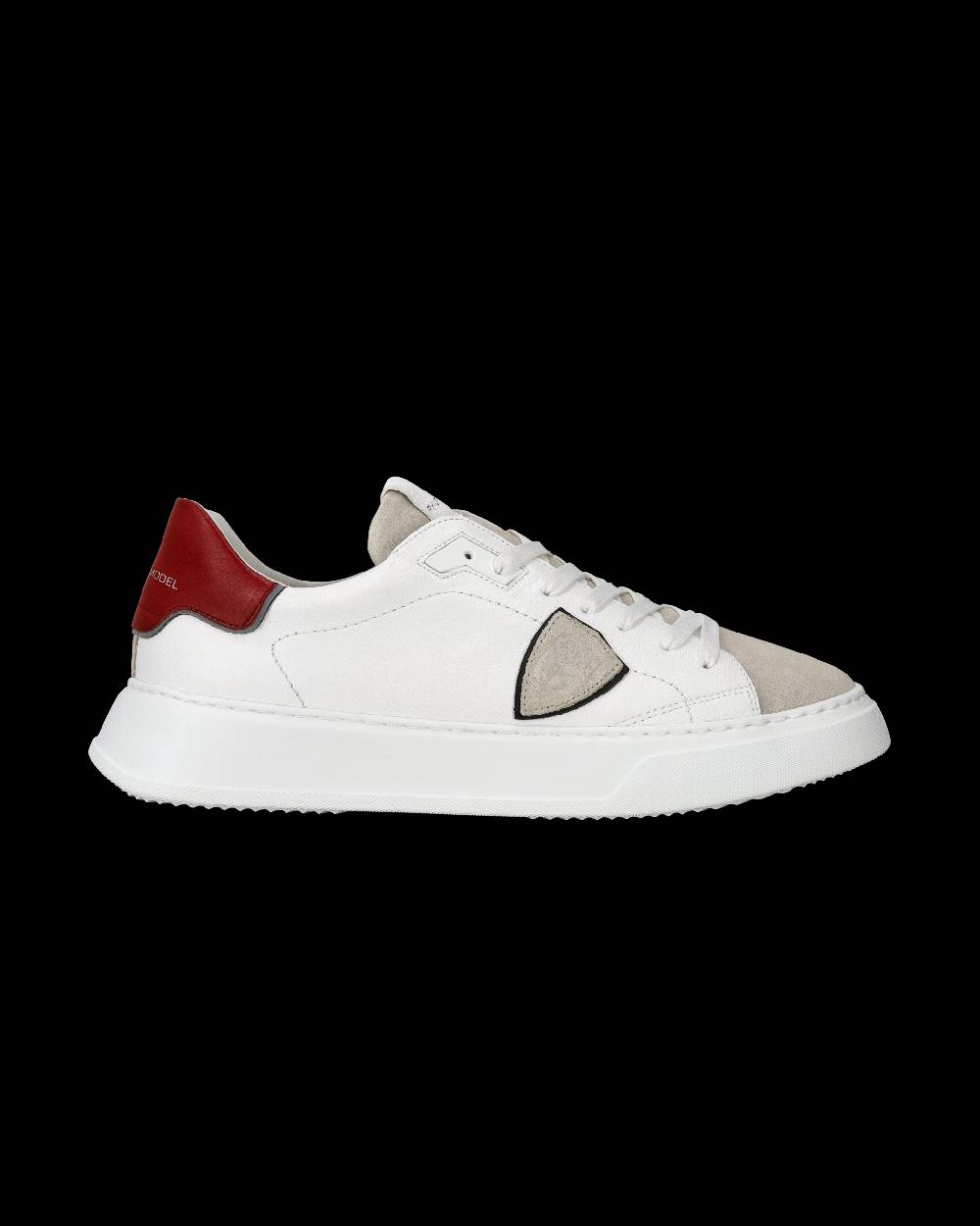 Philippe Model Sneaker casual Temple da uomo in pelle - Bianco e rosso Offerte