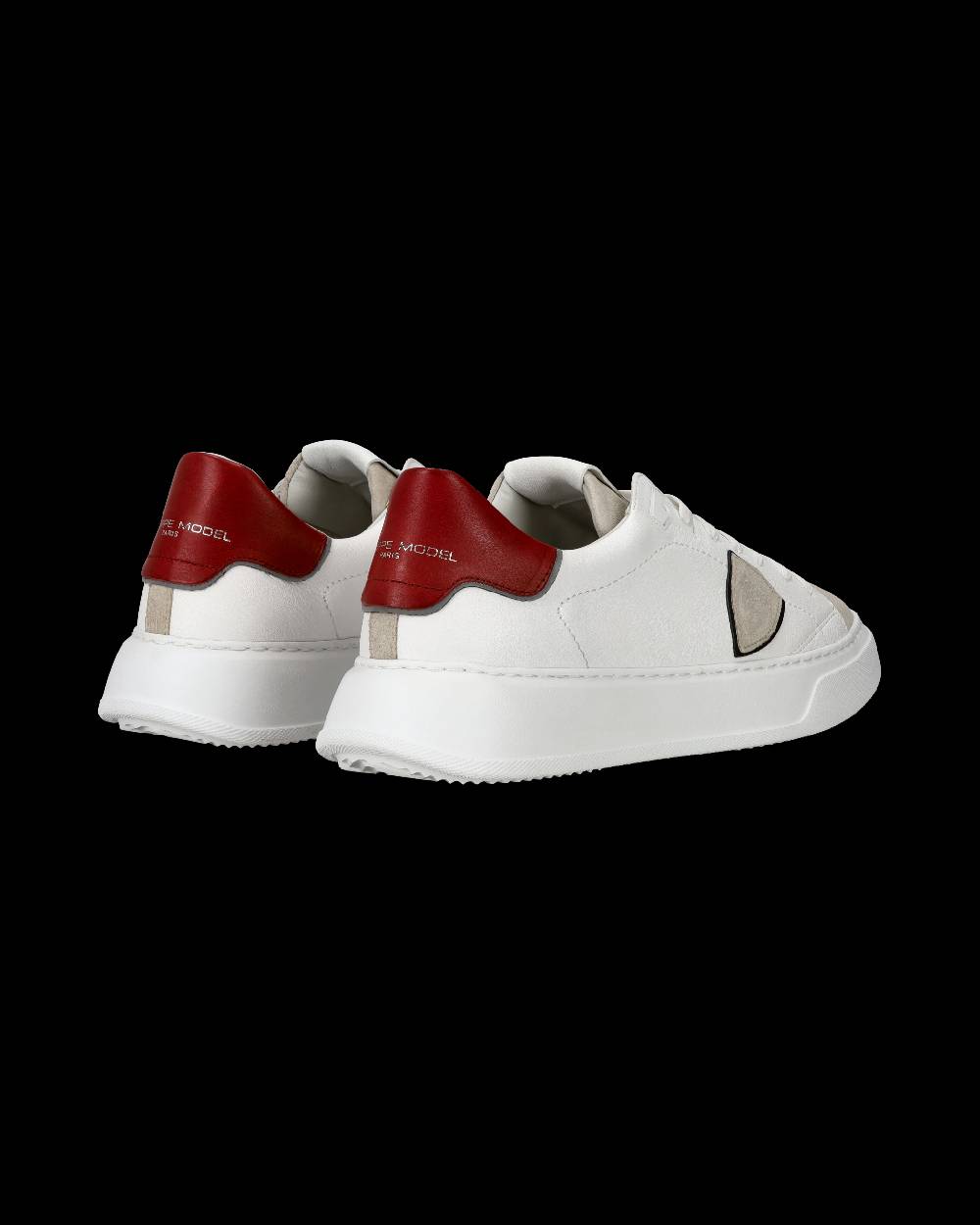 Philippe Model Sneaker casual Temple da uomo in pelle - Bianco e rosso Offerte
