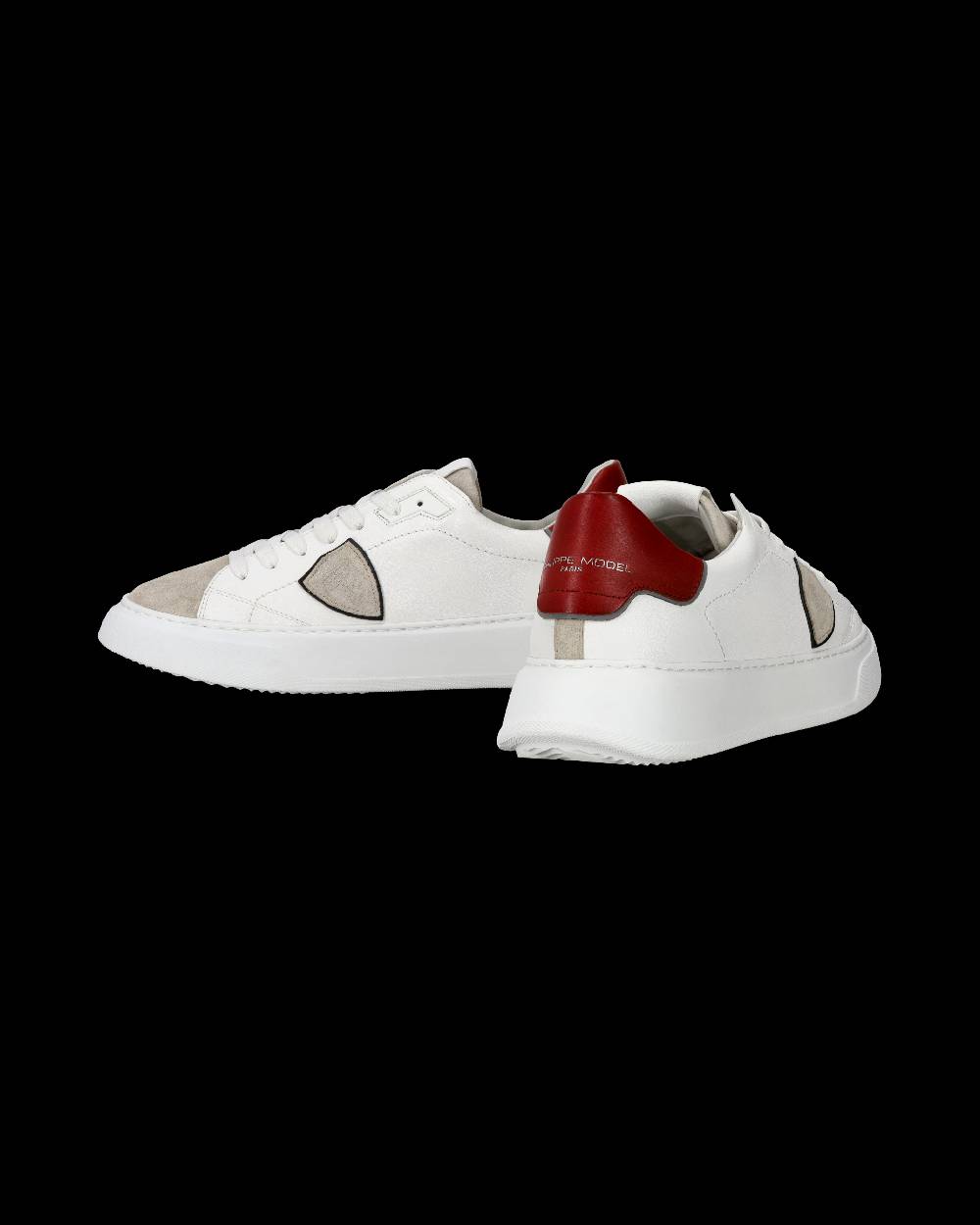 Philippe Model Sneaker casual Temple da uomo in pelle - Bianco e rosso Offerte