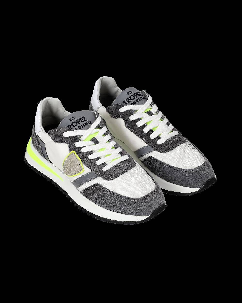 Philippe Model Sneakers Tropez 2.1 da Uomo Bianche e Grigie in Tessuto Tecnico In Vendita