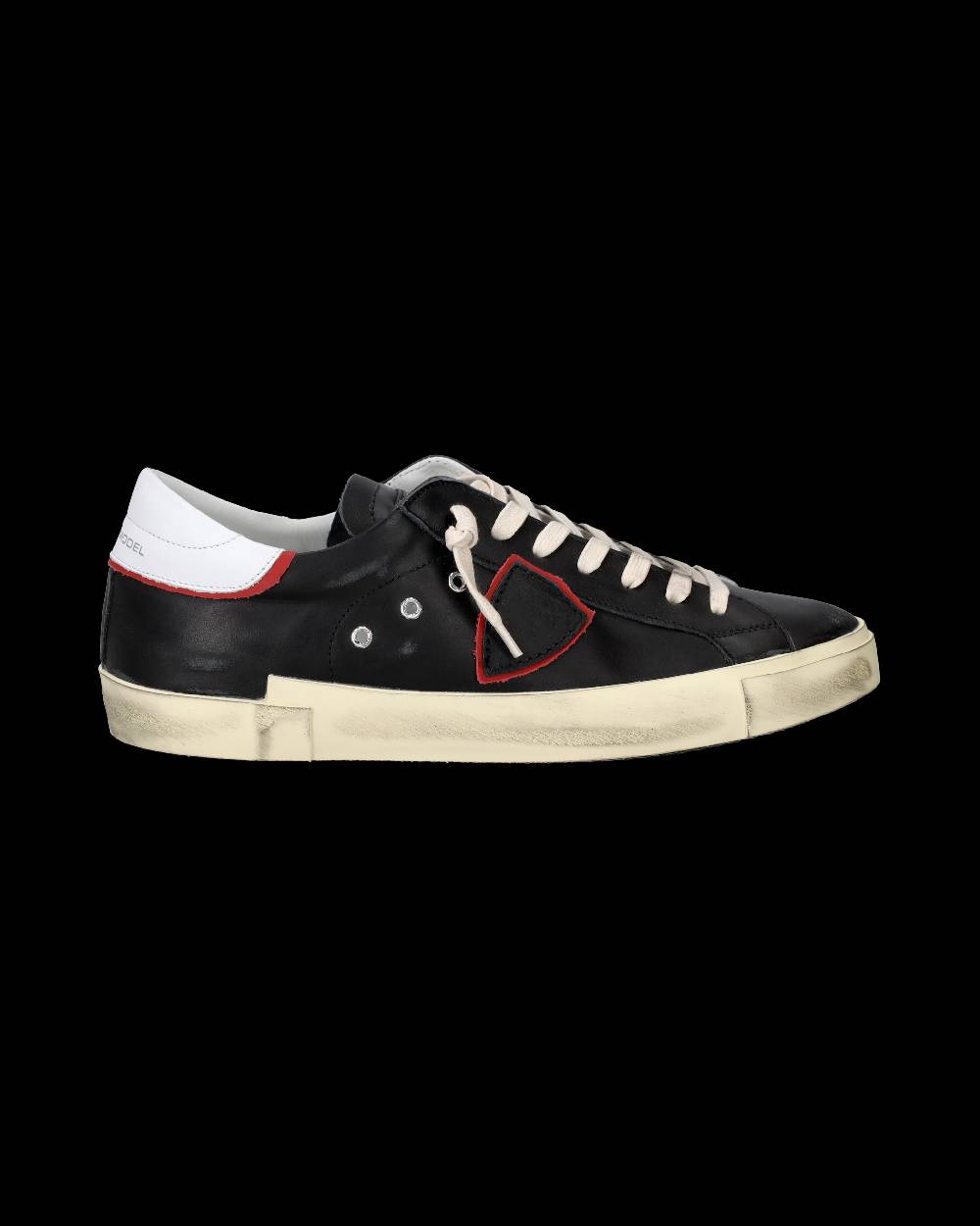 Philippe Model Sneakers Prsx da Uomo Nere e Rosse in Pelle Saldi Di Fabbrica