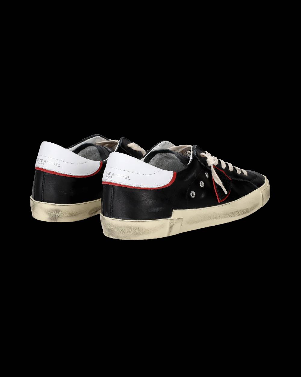 Philippe Model Sneakers Prsx da Uomo Nere e Rosse in Pelle Saldi Di Fabbrica
