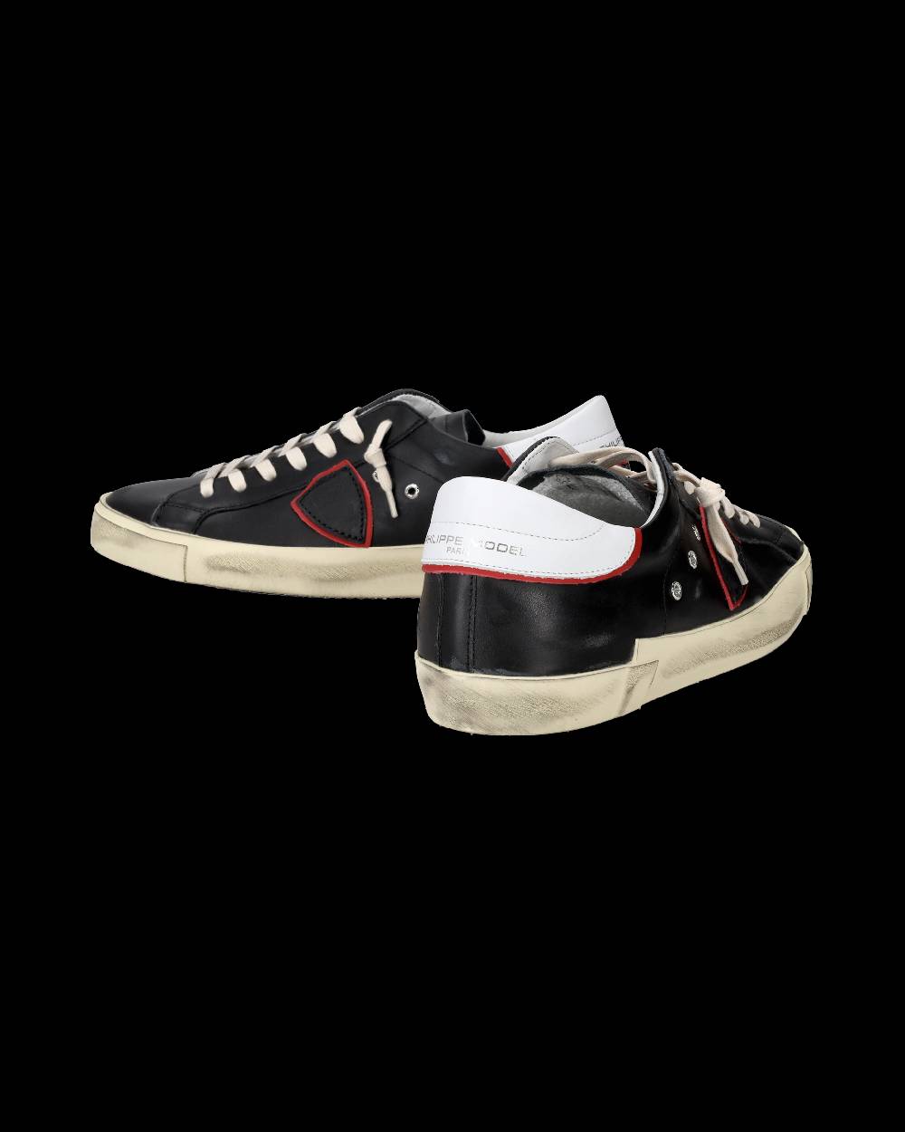 Philippe Model Sneakers Prsx da Uomo Nere e Rosse in Pelle Saldi Di Fabbrica