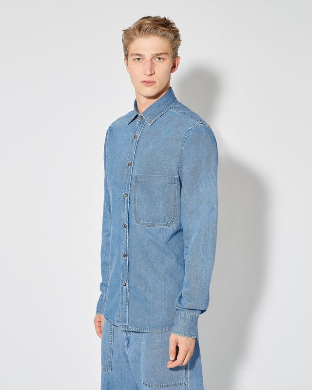 Philippe Model Denim Overshirt David da Uomo Azzurra in Denim Grande vendita