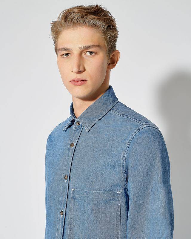 Philippe Model Denim Overshirt David da Uomo Azzurra in Denim Grande vendita