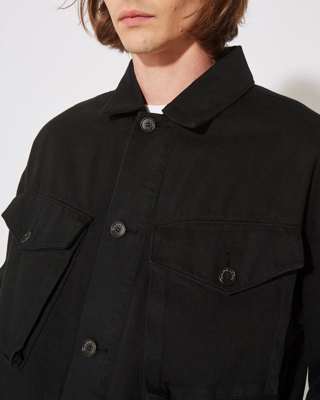 Philippe Model Giacca GERARD da Uomo Nera in Bull Denim Fornitura limitata
